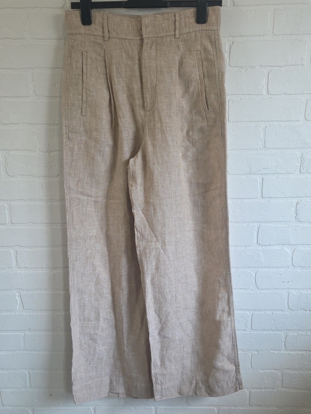 Everlane Beige Linen-Blend Wide-Leg Chinos